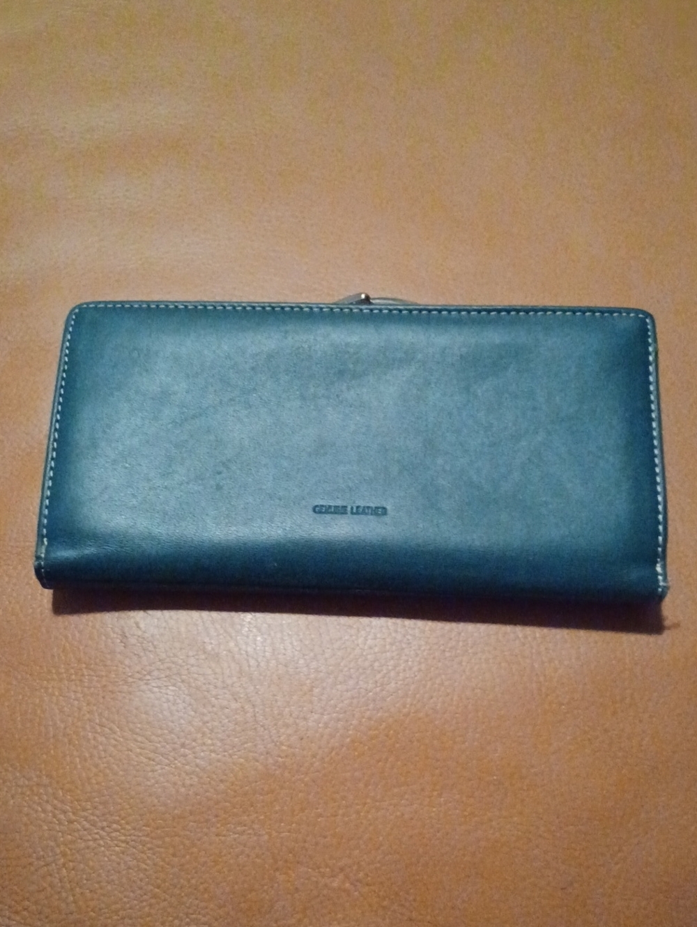 > Blue Genuine Leather  Wallet